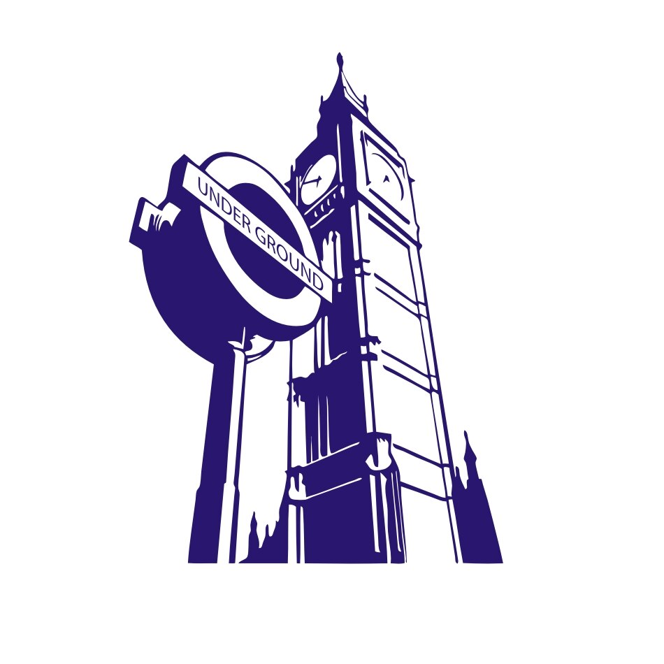 950x950 Art Wall Decal Vinyl Home Decor Sticker London Big Ben Underground