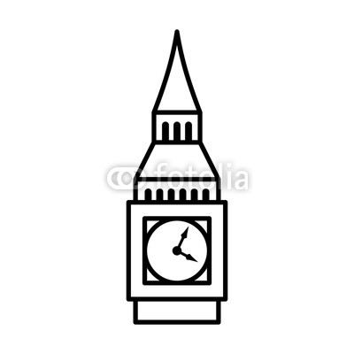 400x400 Big Ben Clock Tower Elizabeth Tower In London Line Art Icon