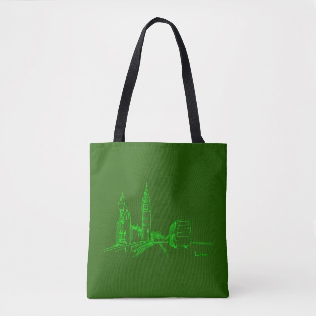 630x630 London Classy Elegant Sketch Simple Drawing Chic Tote Bag