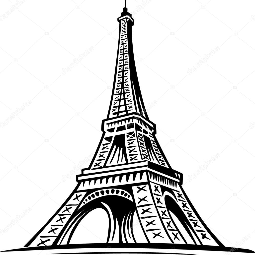 1023x1024 London Drawing Eiffel Tower For Free Download