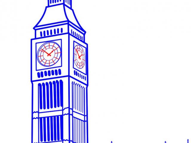 640x480 Drawn Big Ben London Drawing