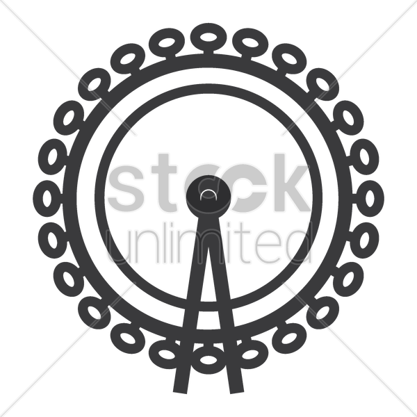 600x600 London Eye Vector Image