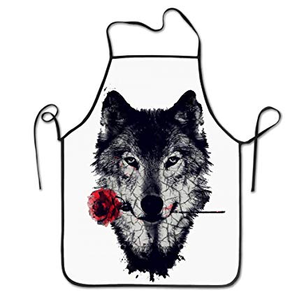 425x425 Lone Wolf Distressed Wolf With Red Rose In Mouth Home
