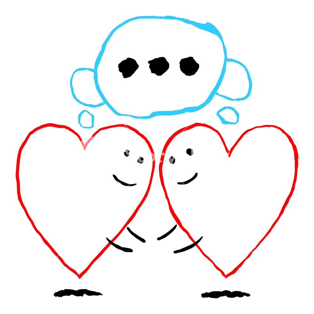 1000x1000 Two Lonely Red Hearts Met Funny Greeting Card For The Holiday