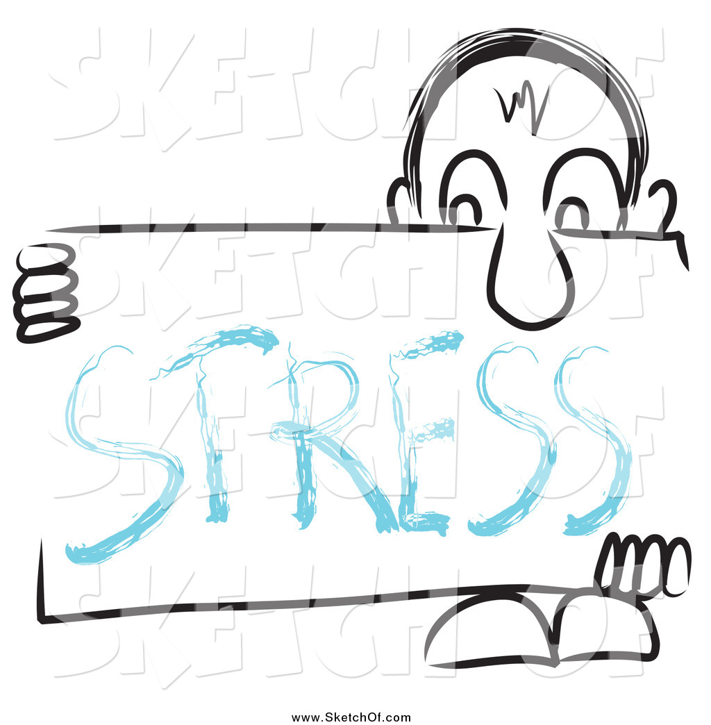 1024x1044 Drawing Of A Long Nosed Guy Holding A Stress Sign Board