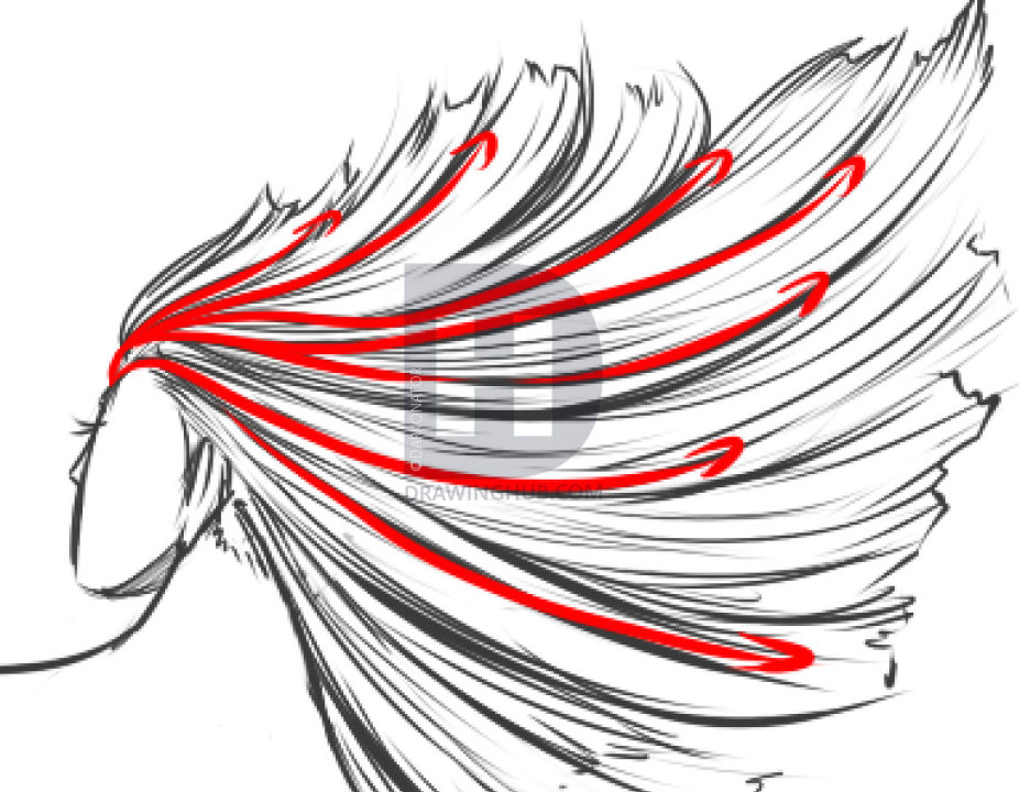 926x720 How To Draw Long Hair, Step