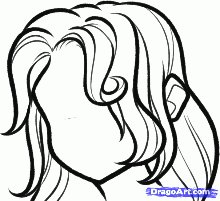 715x654 How To Draw Anime Hair, Step