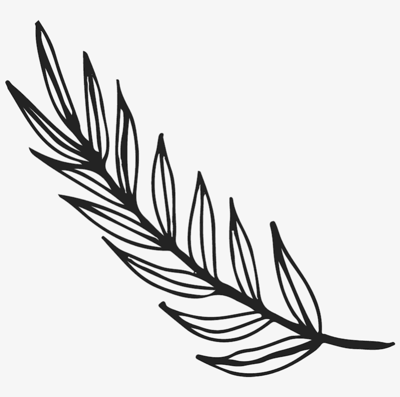820x815 Branch With Long Leaves Rubber Stamp