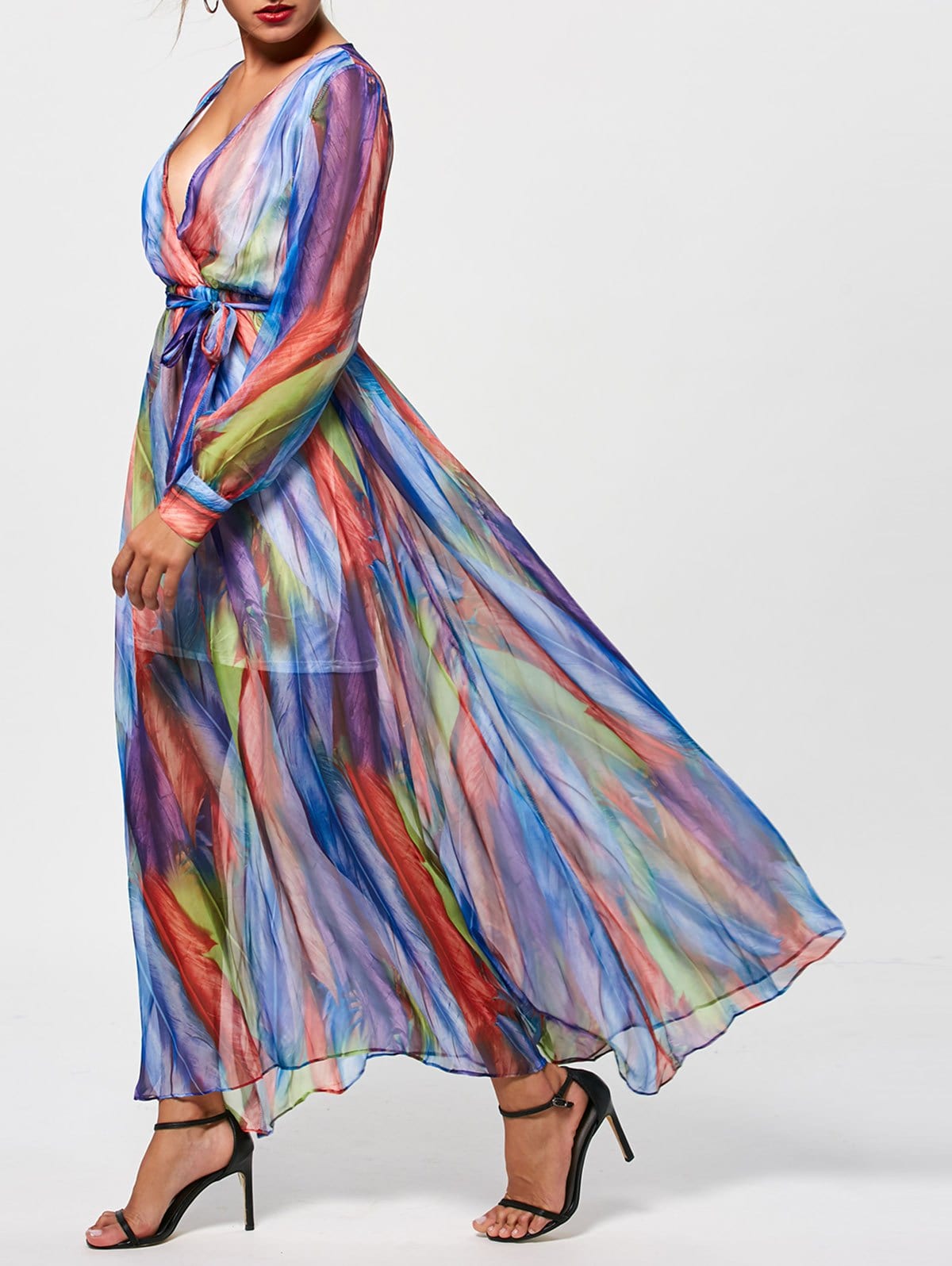 1200x1596 Dresses L Long Sleeve Flowy Print Summer Maxi Dress