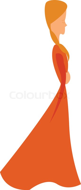 342x800 A Girl In Graceful Vintage Style Long Stock Vector Colourbox