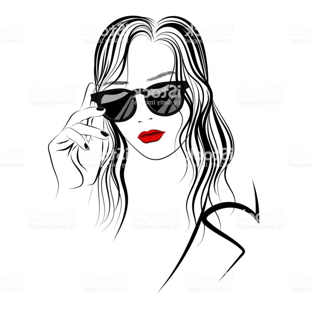 1228x1228 Graphic Image Of Girl In Sunglasses And Long Hair Gm Soidergi