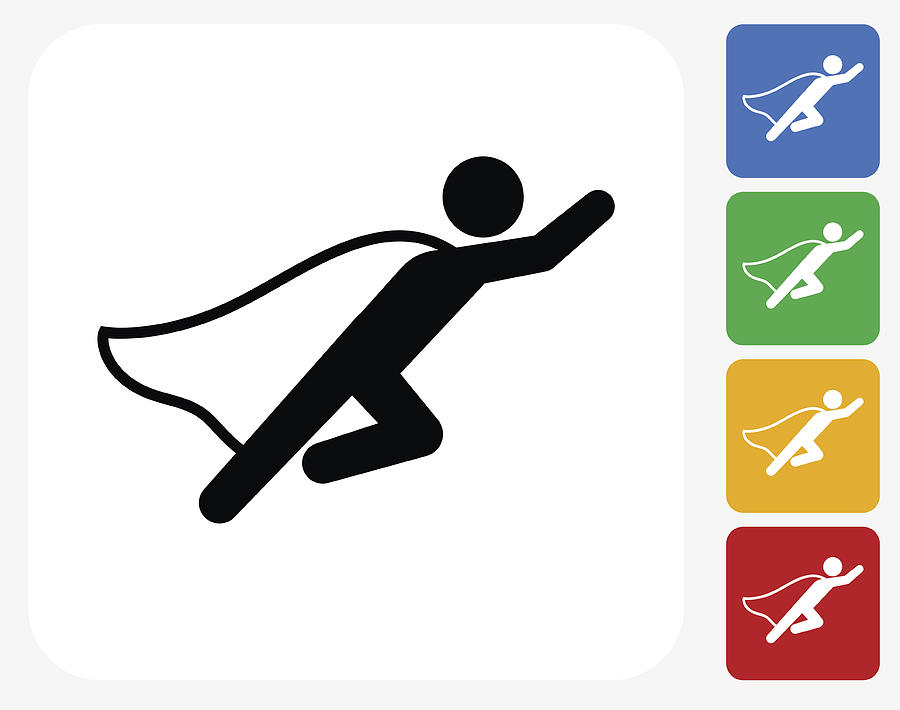 900x710 Businessman Superhero Icon Flat Graphic Design Drawing