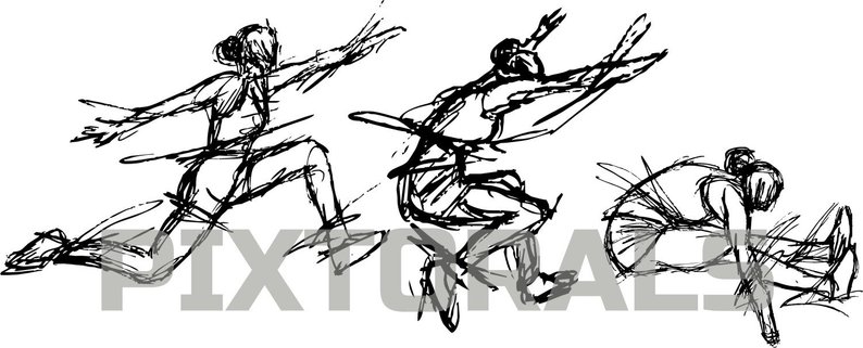 794x321 Triple Jump Clipart Sketchy Vector And Png Etsy