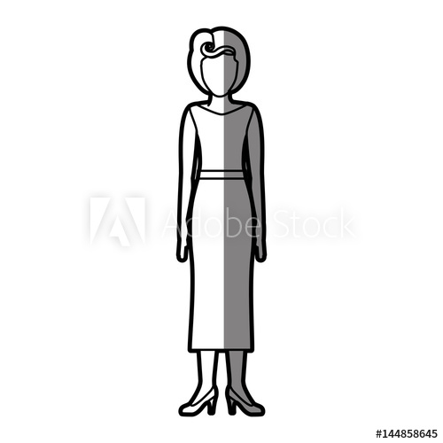 500x500 Silhouette Shading Body Faceless Woman With Blouse And Long Skirt