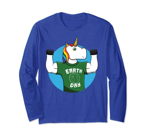 500x468 Earth Day Long Sleeve Funny Unicorn Environment Drawing