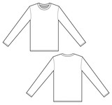 160x150 Long Sleeve T Shirt Set Fashion Flat Technical Drawing Template
