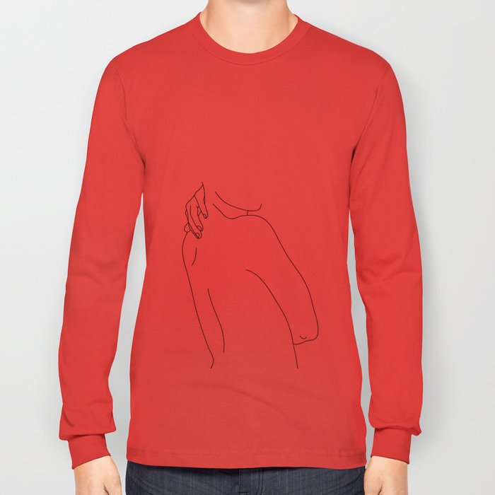 700x700 Hand On Back Line Drawing