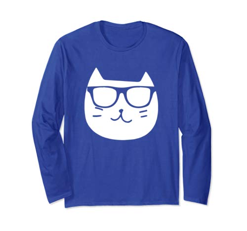 500x468 Glasses Meme Funny Cat Hipster Drawing Long Sleeve T Shirt