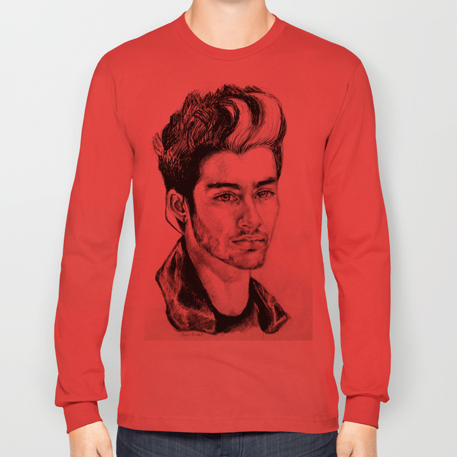 1500x1500 Zayn Malik Drawing Long Sleeve T Shirt