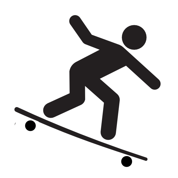 600x600 longboard drawing black and white for free download