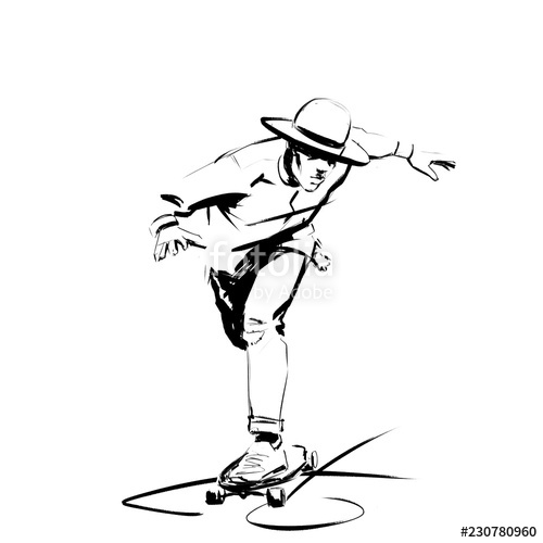 500x500 hipster man skating on longboard stock photo and royalty free