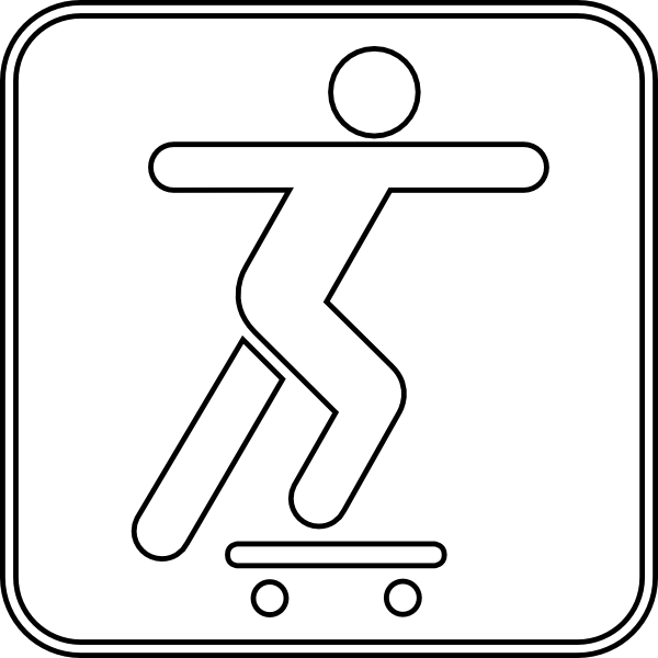 600x600 longboard drawing outline for free download