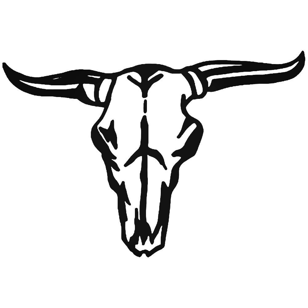1000x1000 Longhorn Bull Skull Vinyl Decal Sticker