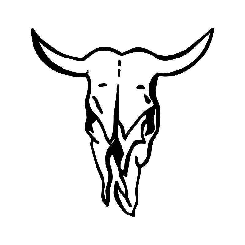 800x800 Longhorn Bull Skull Vinyl Sticker