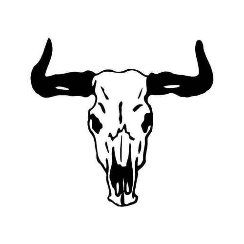 500x500 Longhorn Cattle Skull Vinyl Sticker