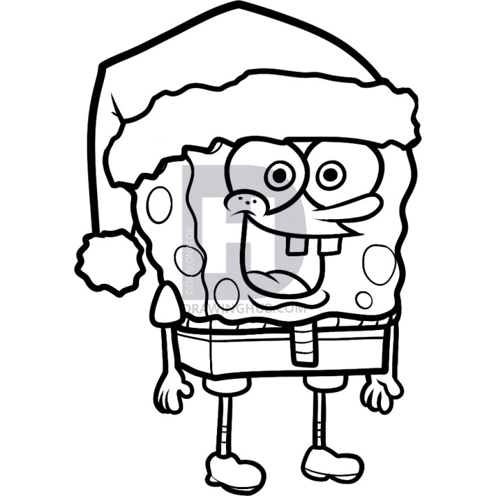 720x720 how to draw christmas spongebob, christmas spongebob, step