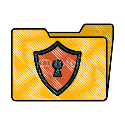 400x400 Cyber Security Shield Protection Keyhole Vector Illustration