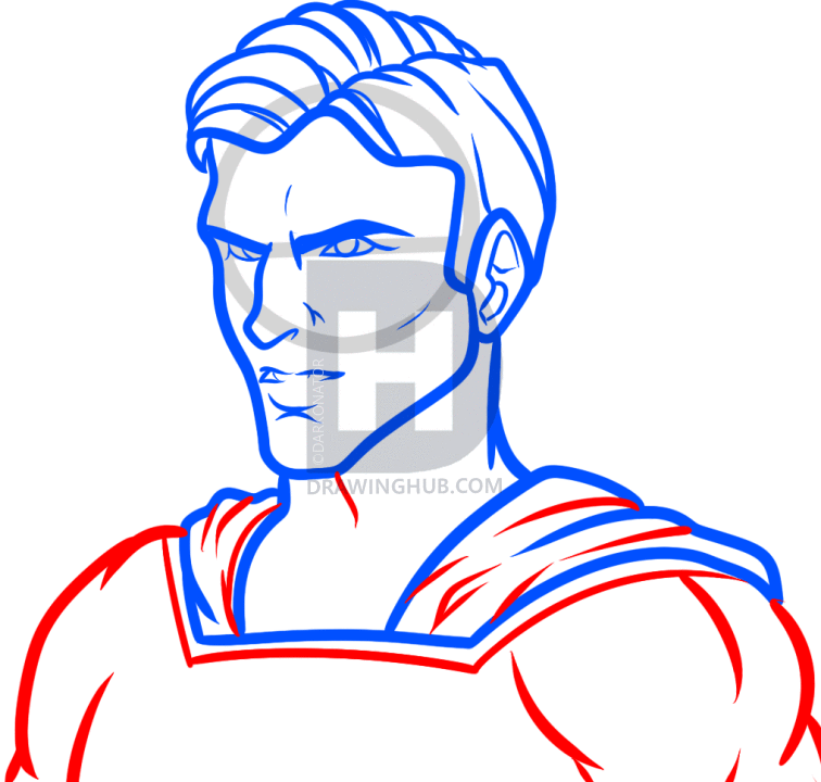 756x720 How To Draw Superman, The Man Of Steel, Step