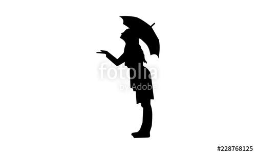 500x300 Silhouette Vector Drawing Of Female Left Hand Marks The Rain While