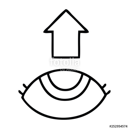 500x500 Line Drawing Cartoon Eye Looking Up Stock Image And Royalty Free