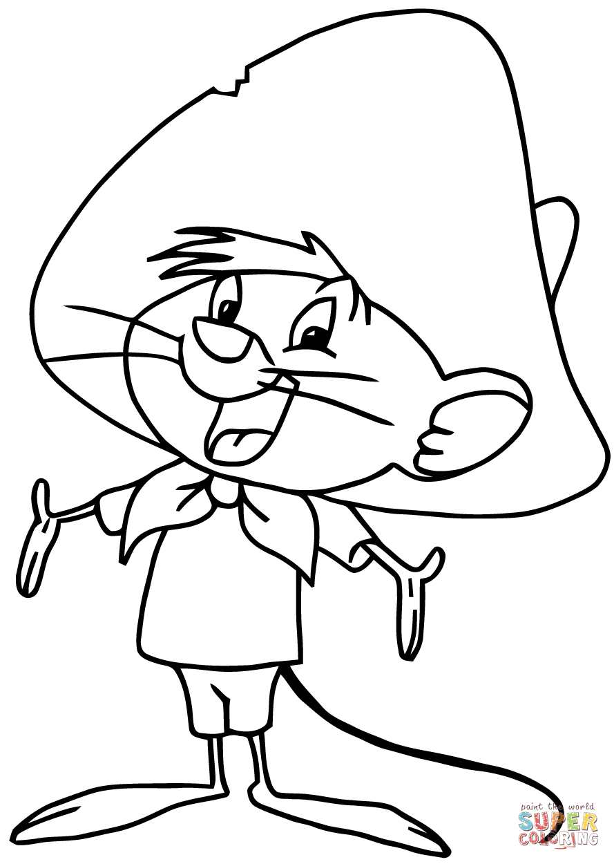 889x1250 click the looney tunes speedy gonzales coloring cartoon