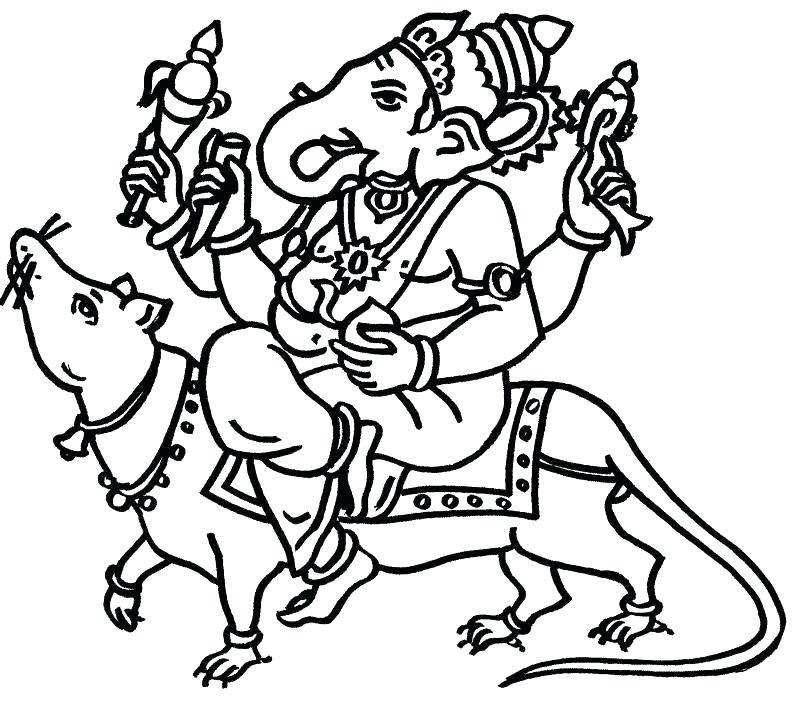 800x706 Ganpati Coloring Pages Lord Ganesha Colouring Easy Pizzafood Club