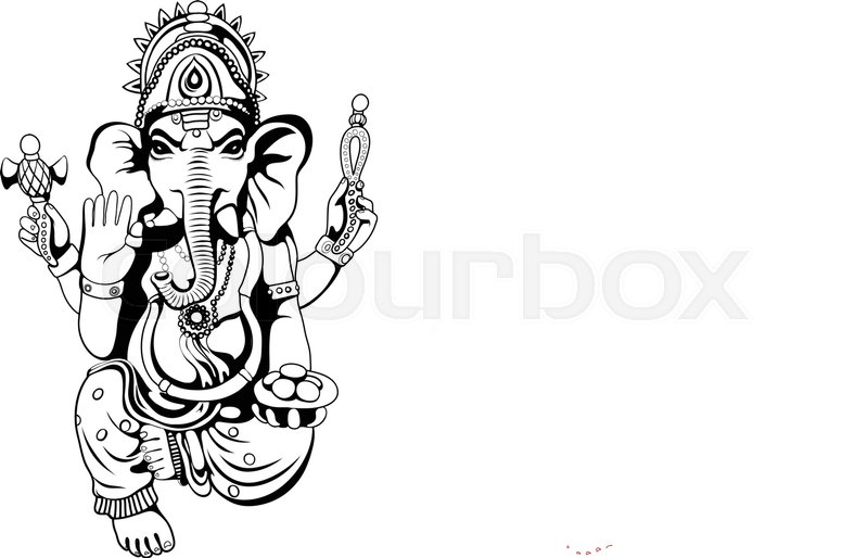 800x514 Lord Ganesha Sketch On A Background Stock Vector Colourbox