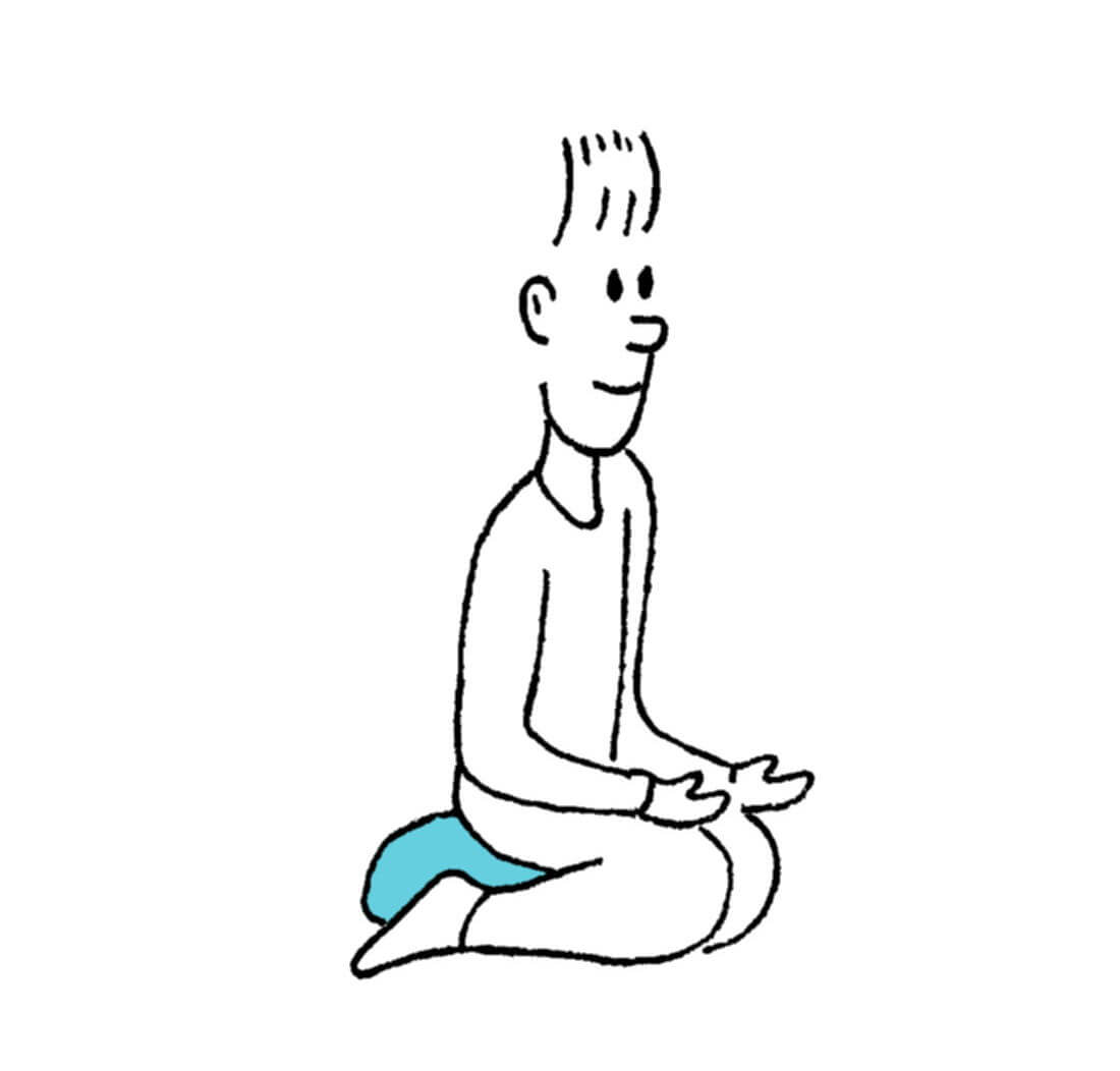 1100x1052 Heros Pose With Zafu Drawing