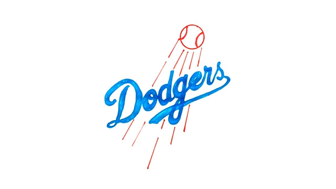 1280x720 how to draw the los angeles dodgers logo