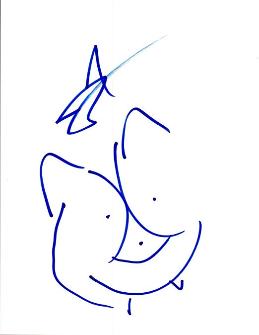 522x674 Jason Schwartzman Signed Autograph Hand Drawn Sketch