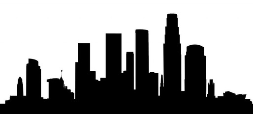 514x232 Los Angeles Skyline Black And White Drawing