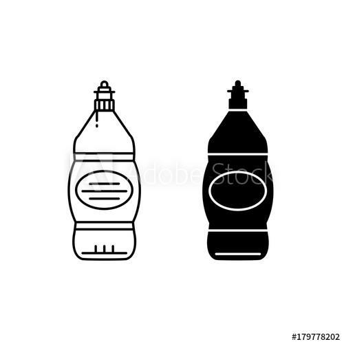 500x500 Bottle Black Silhouette And Line Icon For Cosmetic Products