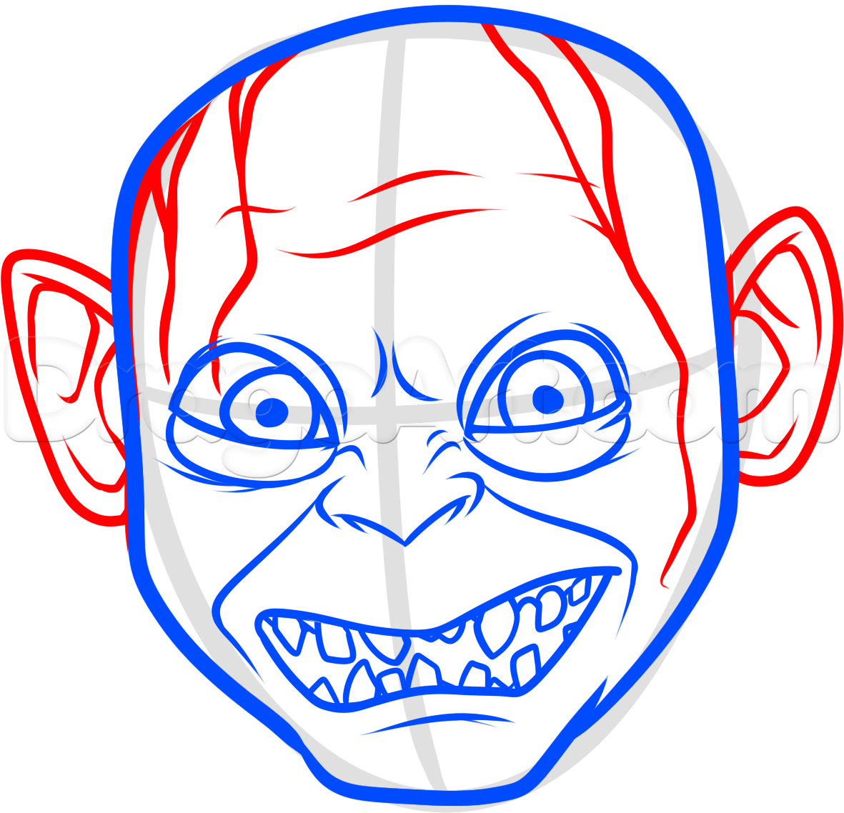 1181x1138 how to draw gollum easy, step
