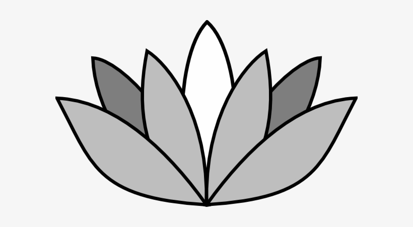 820x451 Greyscale Lotus Flower Clip Art