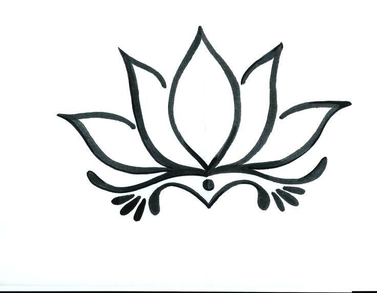 736x571 Simple Lotus Drawing