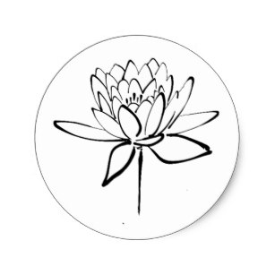 307x307 Lotus Flower Drawing Stickers Zazzle Au