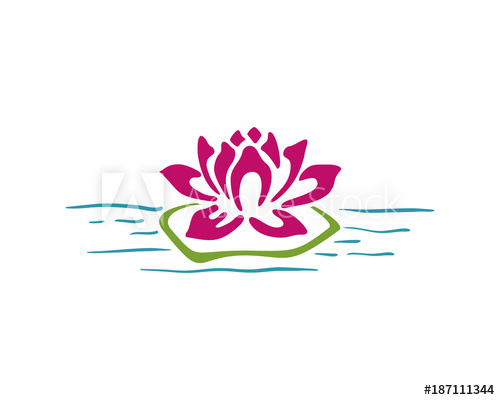 500x400 Beautiful Lotus Flower And Lily On The Water Illustration Hand