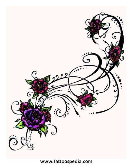 523x650 Clock Tattos Tell A Lotus Flower Tribal Tattoo Designs