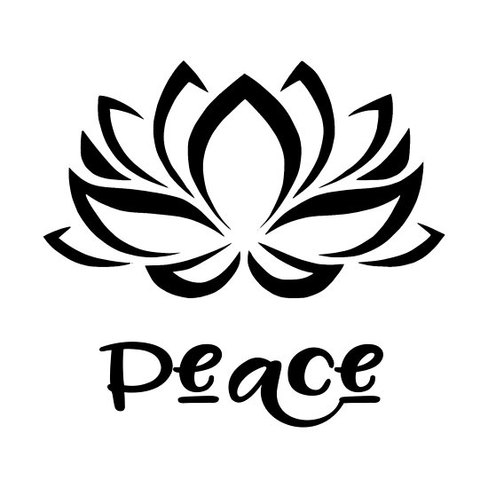 550x550 Japanese Lotus Leaf Leaf Design With Peace Text Posters