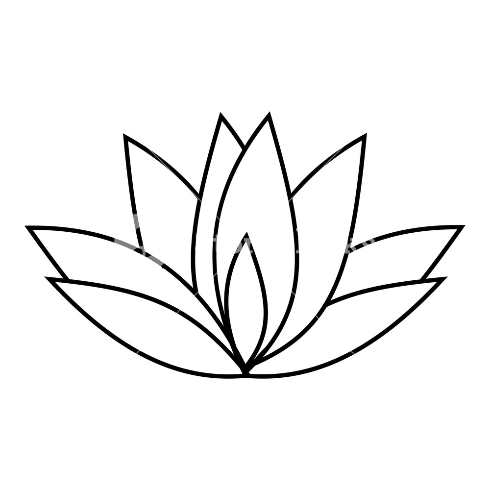 1000x1000 Lotus Icon Outline Illustration Of Lotus Icon For Web Royalty